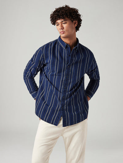 levi's Men's Striped Slim Fit Linen Shirt-picture-23