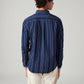Men's Striped Slim Fit Linen Shirt - Back View