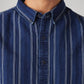 Men's Striped Slim Fit Linen Shirt - Detail View