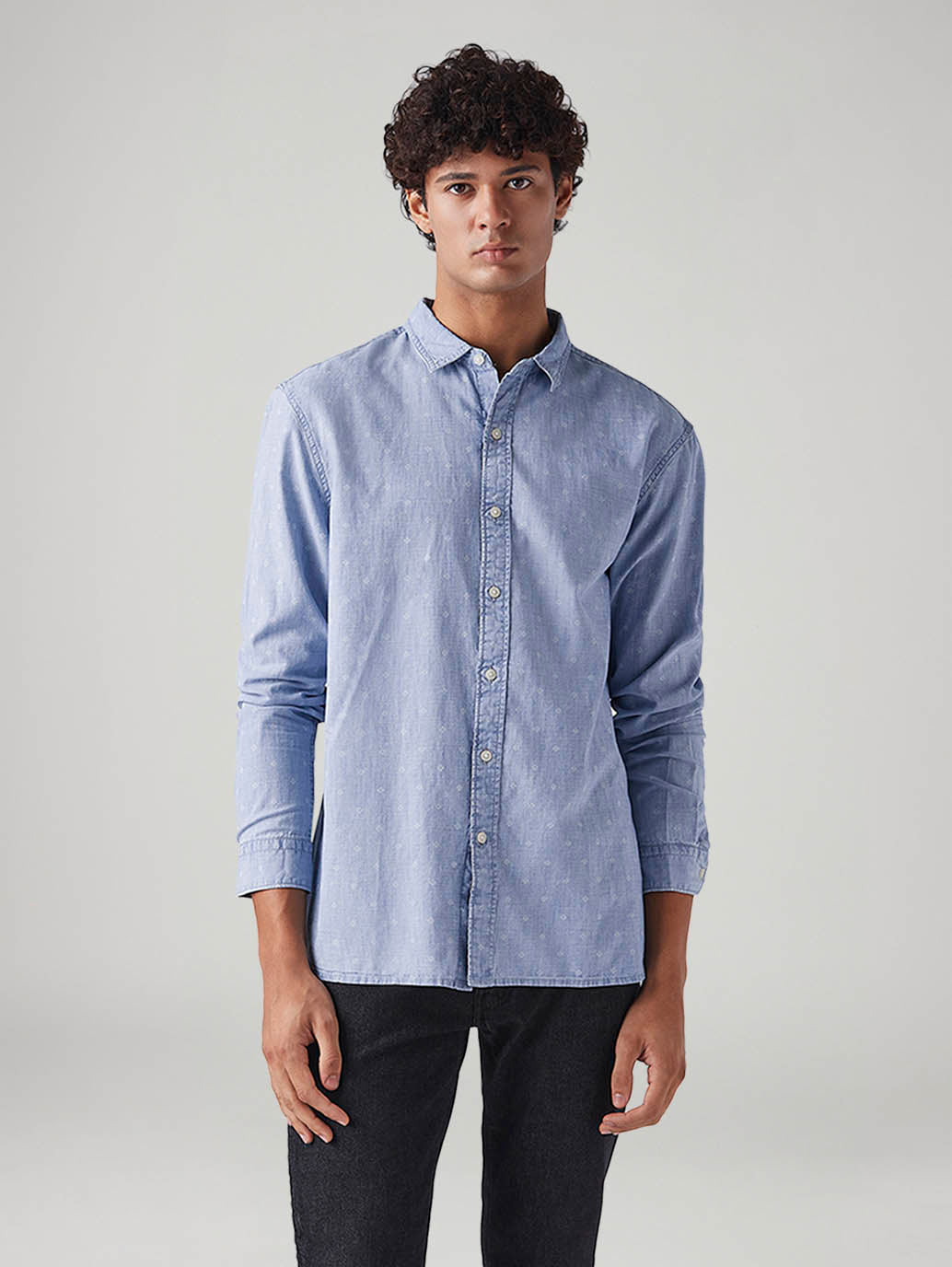 Men's Floral Slim Fit Shirt - Front View