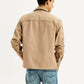 Men's Overdyed Solid Tan Shacket - Back View