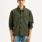 Men's Solid Dark Green Slim Fit Shirt - Front View