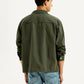 Men's Solid Dark Green Slim Fit Shirt - Back View