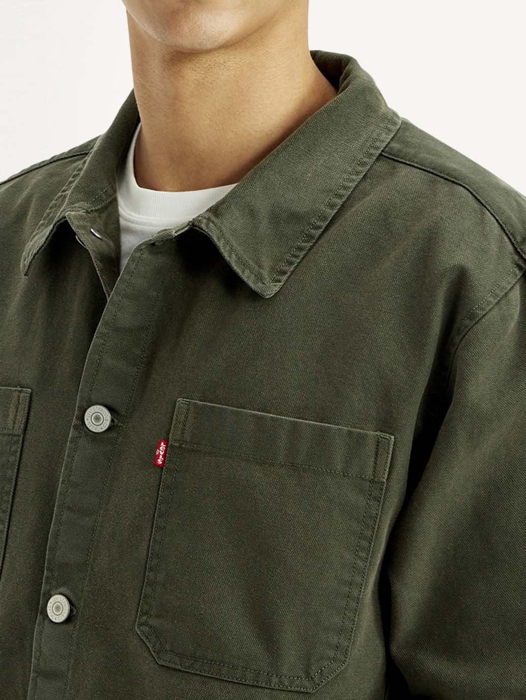 Men's Solid Dark Green Slim Fit Shirt - Detail View