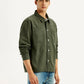 Men's Solid Dark Green Slim Fit Shirt - Side View