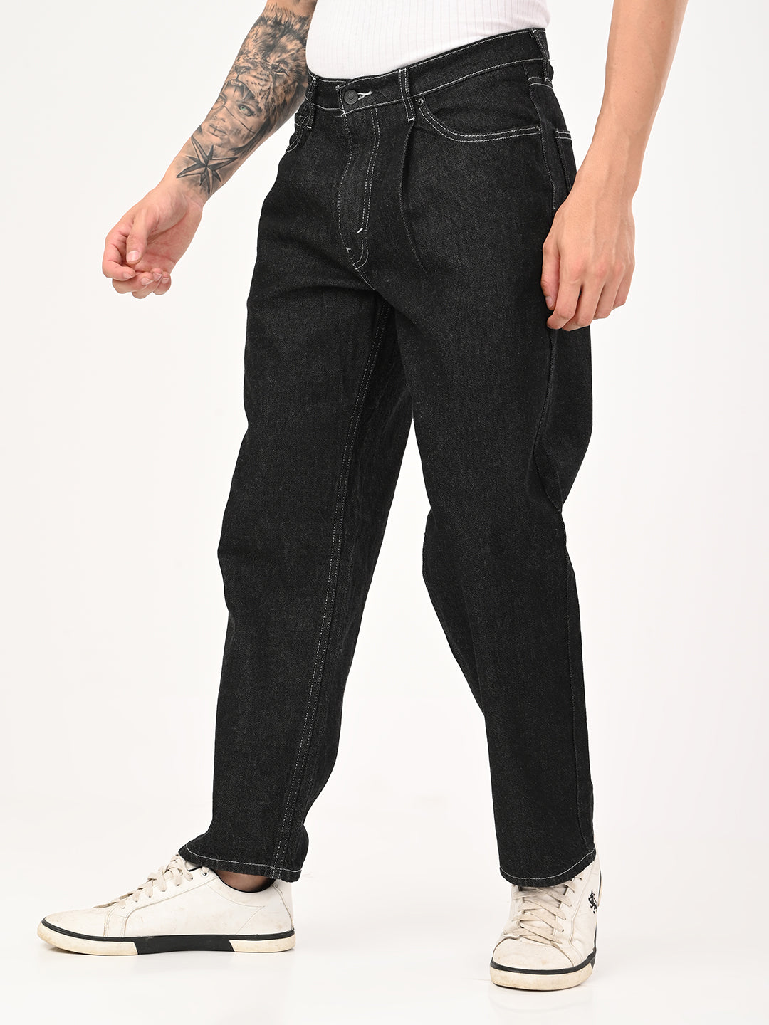 Men's 578 Black Baggy Fit Mid Rise Jeans