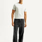 Men's Extra Baggy Fit Wide Leg Charcoal Grey Jeans - Front View
