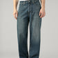 Men's Blue Extra Baggy Fit Mid Rise Jeans - Front View