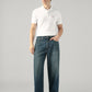 Men's Blue Extra Baggy Fit Mid Rise Jeans - Front View