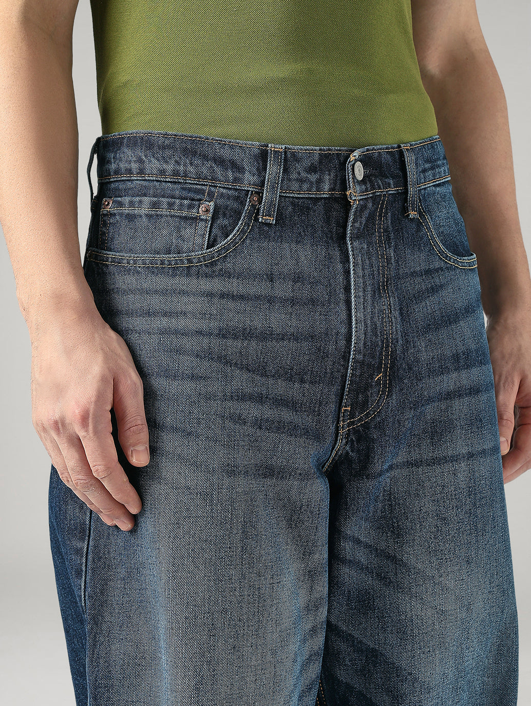Men's Blue Extra Baggy Fit Mid Rise Jeans - 20 View