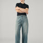 Men's Blue Extra Baggy Fit Mid Rise Jeans - Styleshot View