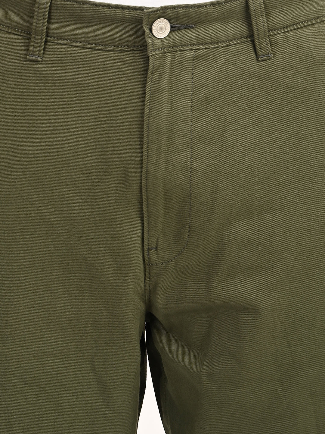 Men's Olive Baggy Fit Trousers - detail View
