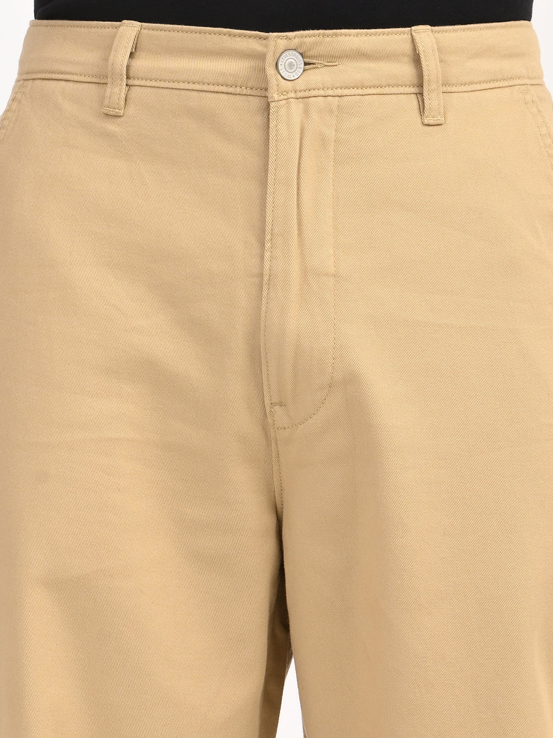 Men's Khaki Baggy Fit Trousers - deatil View