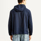 Men's Solid Navy Linen Jacket - Back View