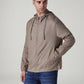 Men's Solid Light Brown Linen Hooded Sweatshirt - Side View