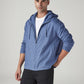 Men's Solid Blue Linen Hooded Sweatshirt - Styleshot View