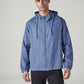 Men's Solid Blue Linen Hooded Sweatshirt - Front View