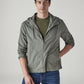 Men's Solid Olive Linen Hooded Shacket - 20 View