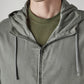 Men's Solid Olive Linen Hooded Shacket - 20 View