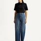 Women's Blue Loose Fit High Rise Jeans - Front View