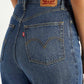 Women's Blue Loose Fit High Rise Jeans - Detail View