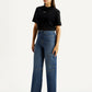 Women's Blue Loose Fit High Rise Jeans - Side View