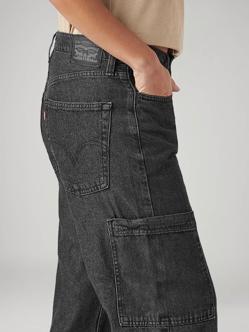 Women's Charcoal Grey Loose Fit High Rise Jeans - 20 View