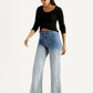 Women's Light Blue Flared Fit High Rise Jeans - Styleshot View