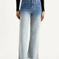 Women's Light Blue Flared Fit High Rise Jeans - Front View