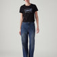Women's Blue Wide Leg Fit High Rise Tinted Jeans - Front View