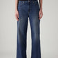 Women's Blue Wide Leg Fit High Rise Tinted Jeans - Front View