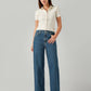 Women's Blue Wide Leg Fit High Rise Jeans - Styleshot View