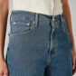 Women's Blue Wide Leg Fit High Rise Jeans - Detail View