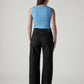 Women's Black Wide Leg Fit High Rise Mile High Jeans - Back View