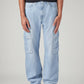 Men's 565 Light Blue Loose Fit Mid Rise Cargos - Front View
