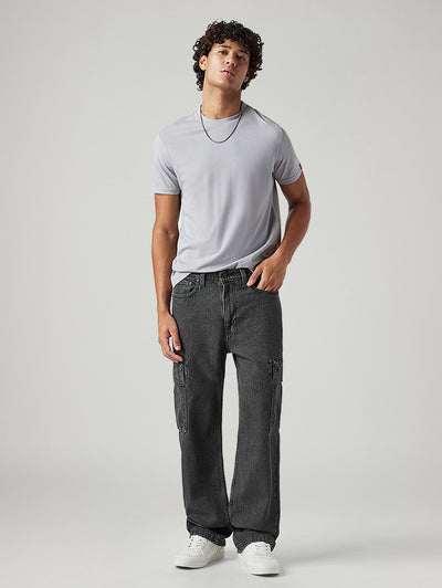 Men's 565 Charcoal Grey Loose Fit Mid Rise Cargos-image-30
