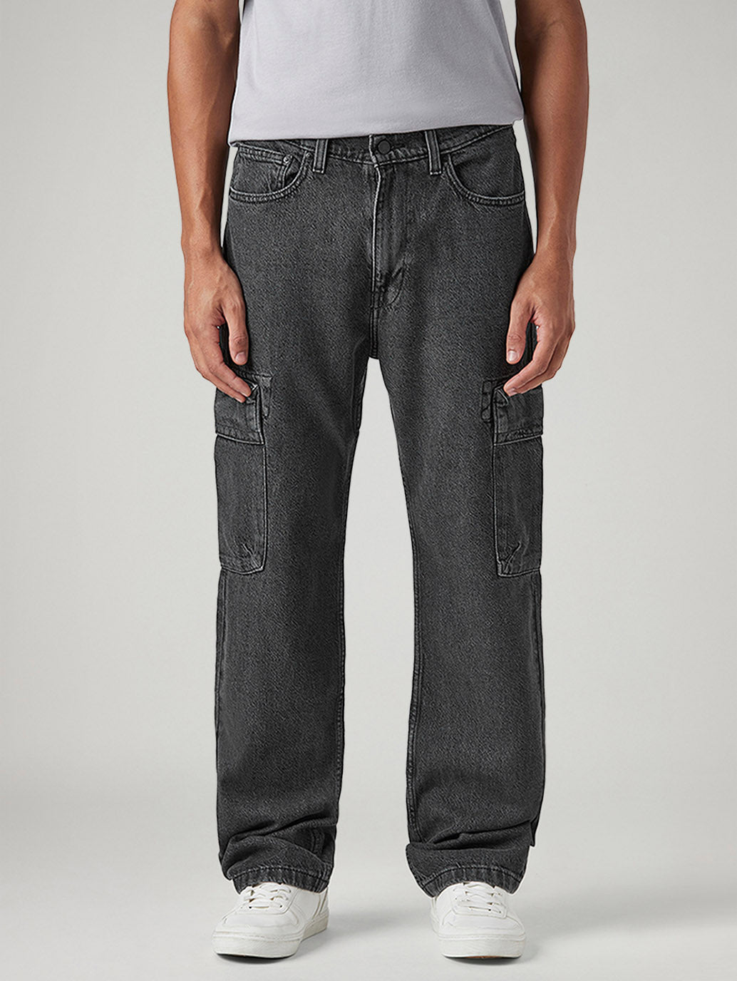 Men's 565 Charcoal Grey Loose Fit Mid Rise Cargos – Levis India Store