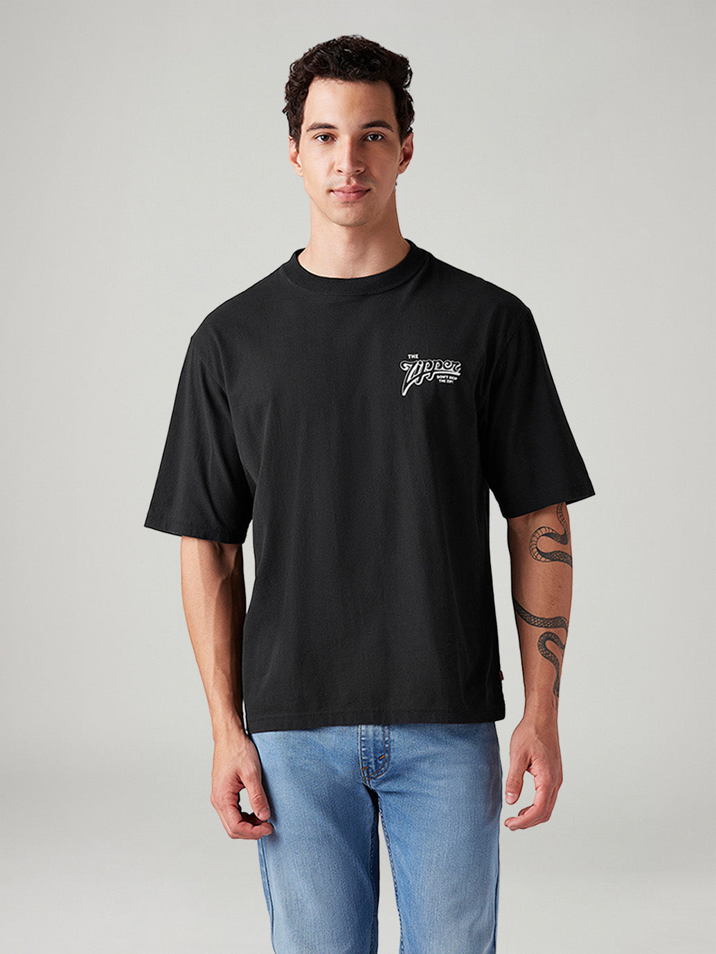 Men's Graphic Print Loose Fit T-Shirt - Front View