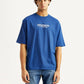 Men's Graphic Print Blue Loose Fit T-shirt - Front View