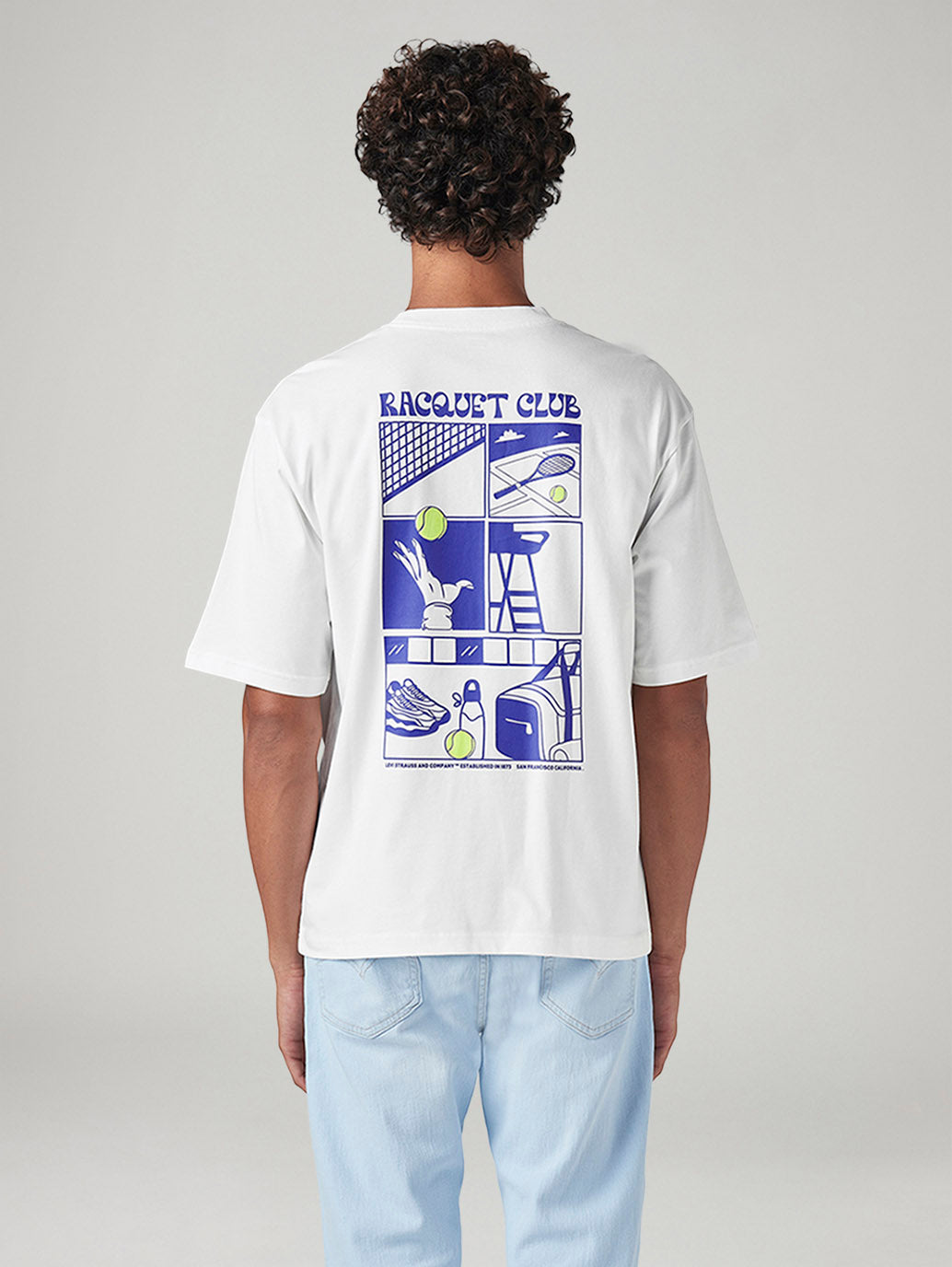 Men's Graphic Print Loose Fit T-Shirt - Back View