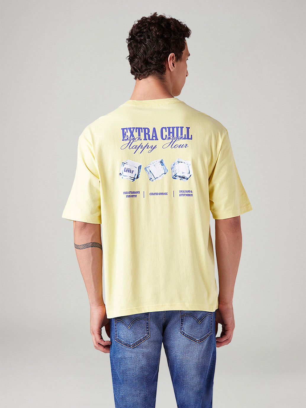 Men's Graphic Print Loose Fit T-Shirt - Back View