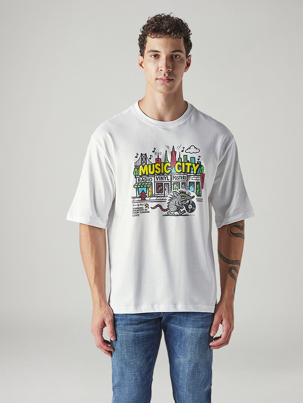 Men's Graphic Regular Fit Jersey T-Shirt - Front View