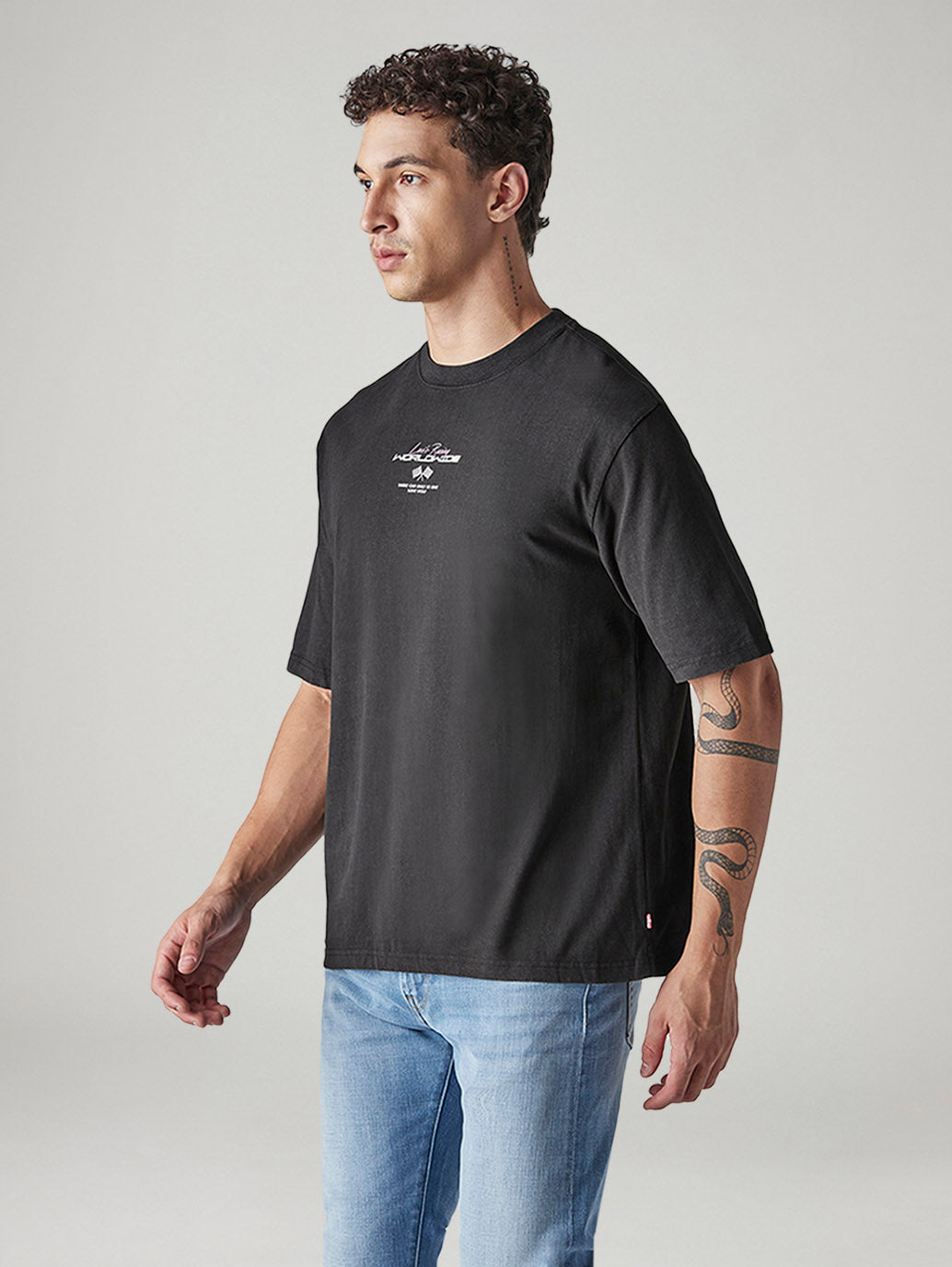 Men's Graphic Print Regular Fit Jersey T-Shirt - Side View