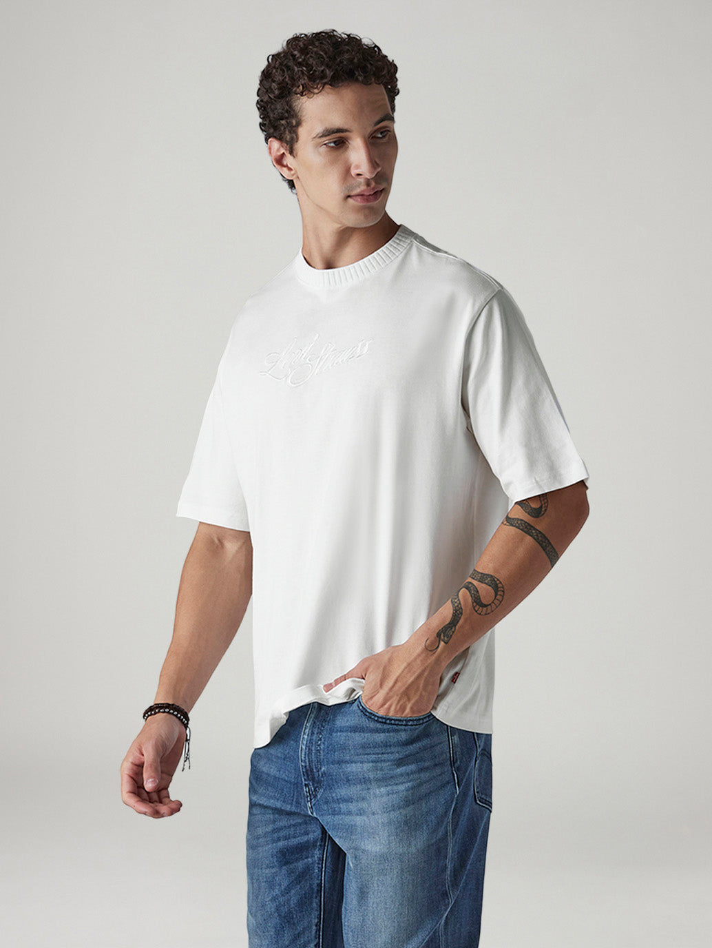 Men's Embroidered Regular Fit Jersey T-Shirt - Styleshot View