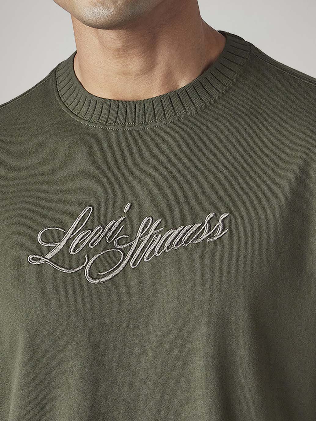 Men's Embroidered Regular Fit Jersey T-Shirt - Detail View