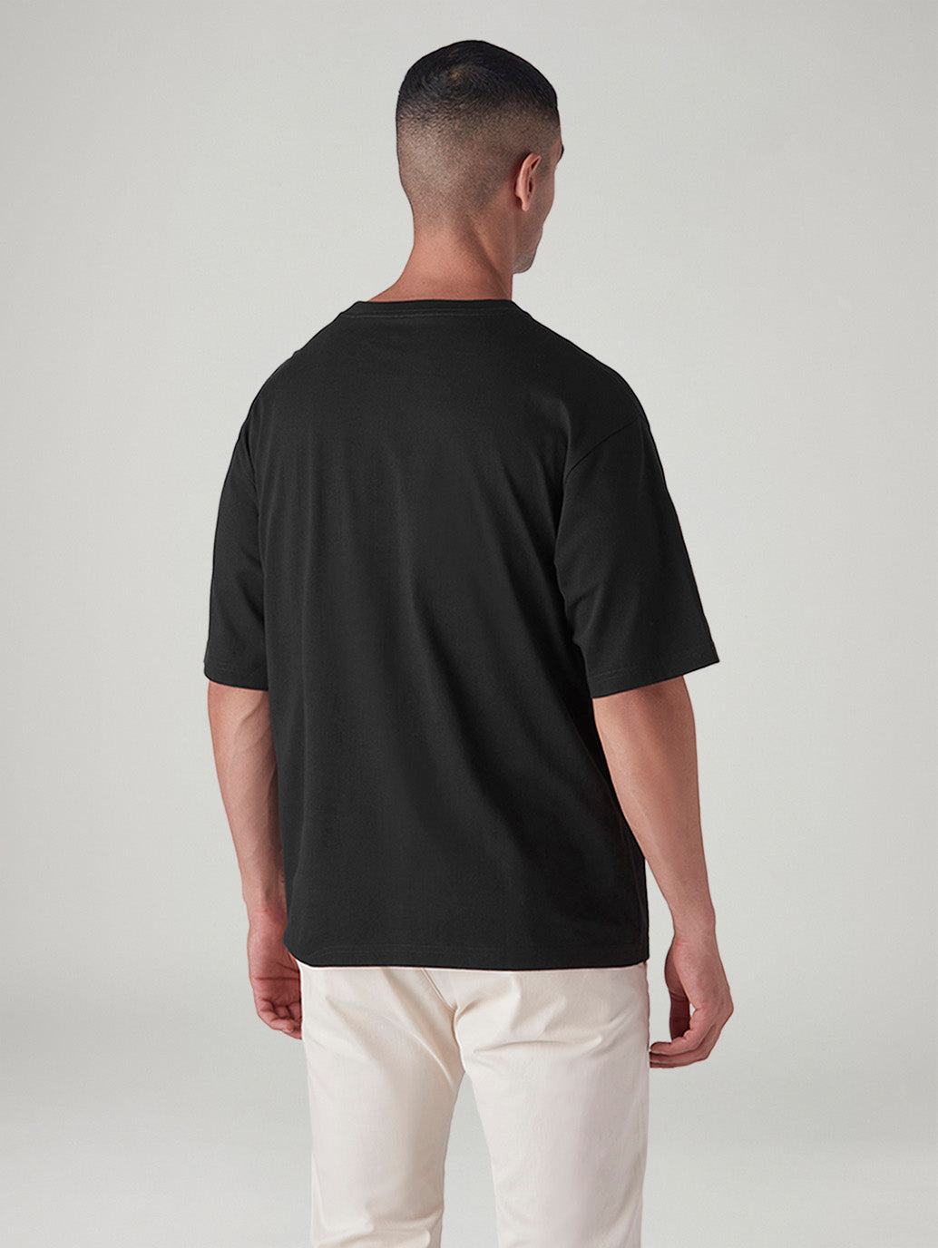 Men's Logo Printed Loose Fit T-Shirt - Back View