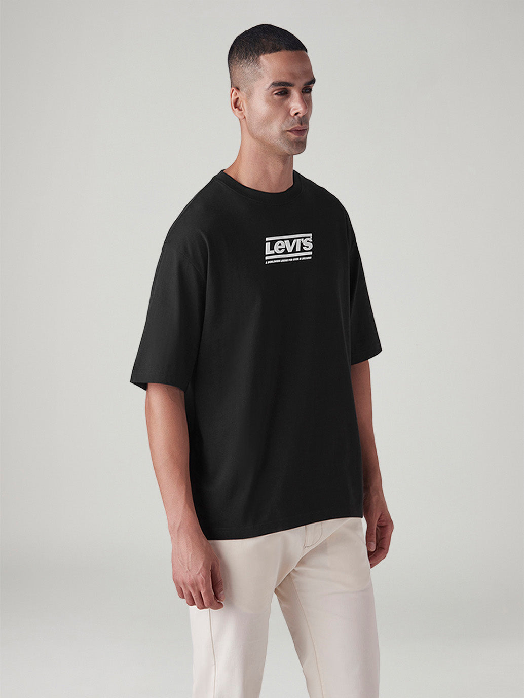 Men's Logo Printed Loose Fit T-Shirt - Side View