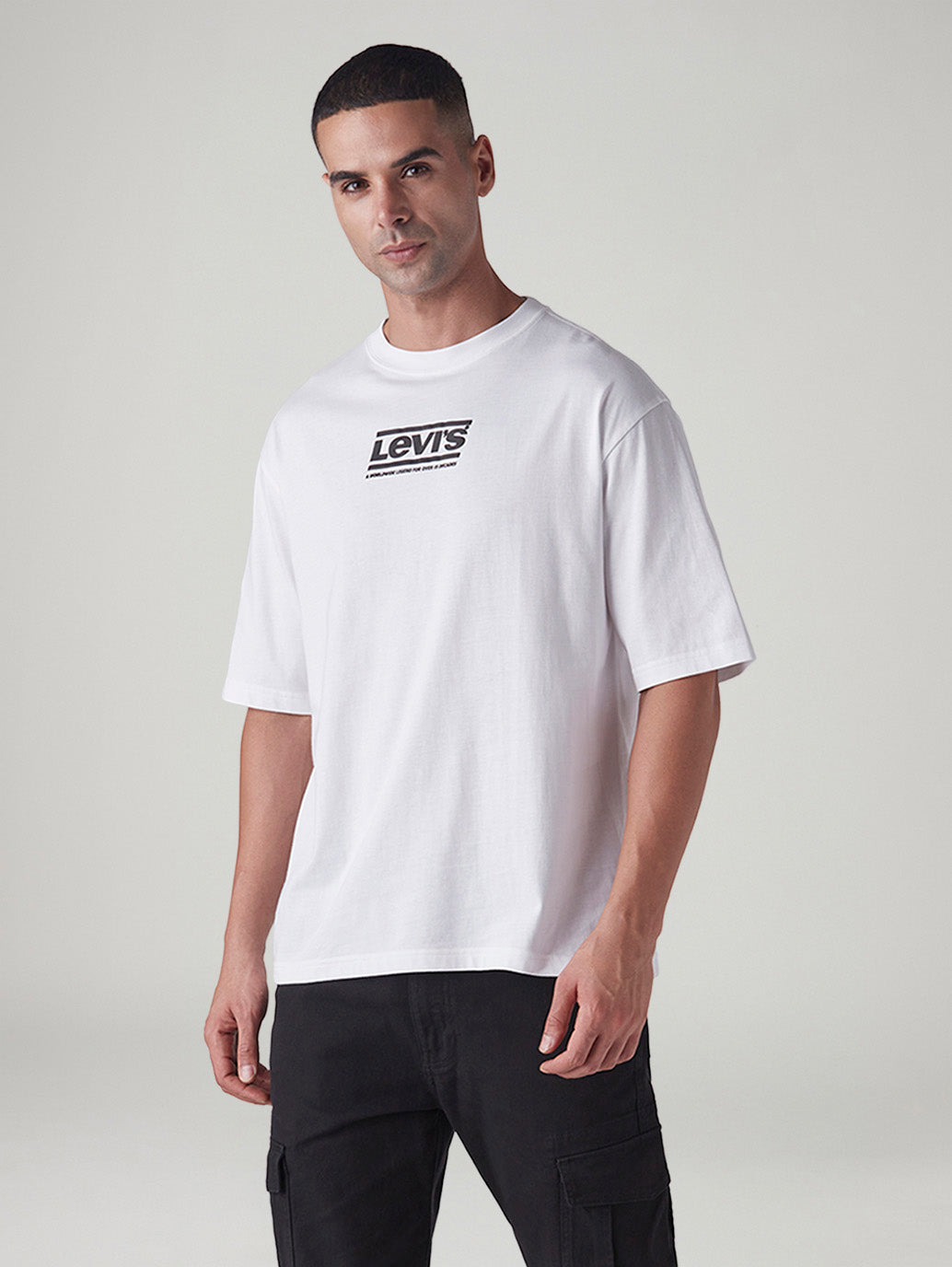 Men's Logo Printed Loose Fit T-Shirt - Styleshot View