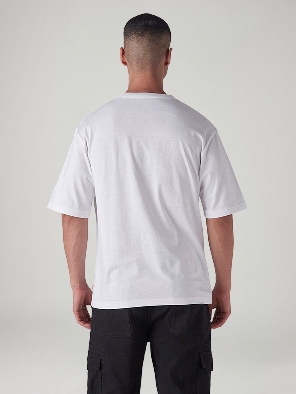 Men's Logo Printed Loose Fit T-Shirt - Back View