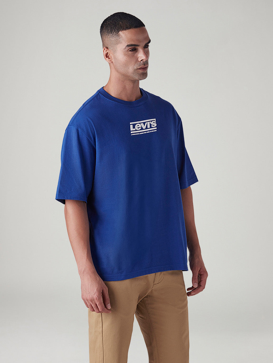 Men's Logo Printed Loose Fit T-Shirt - Side View